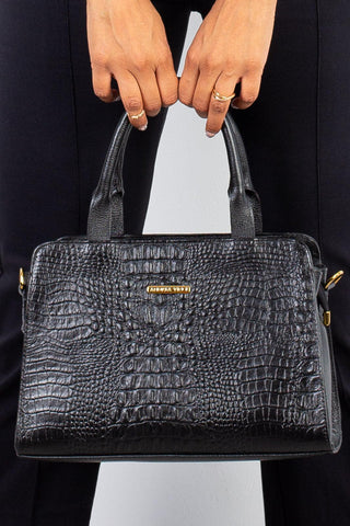 Bolsa de couro croco estruturada Emili - Enluaze - Bolsas, Mochilas e Acessórios em Couro Legítimo