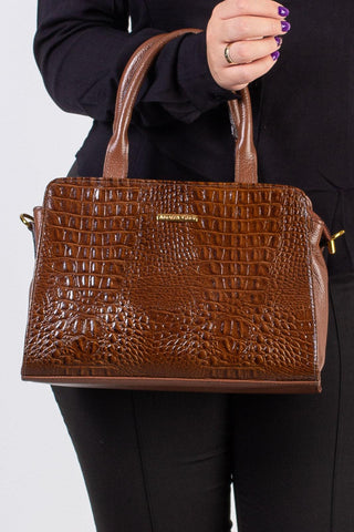 Bolsa de couro croco estruturada Emili - Enluaze - Bolsas, Mochilas e Acessórios em Couro Legítimo