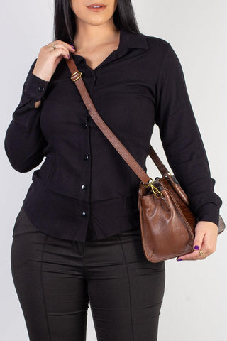 Bolsa de couro croco estruturada Emili - Enluaze - Bolsas, Mochilas e Acessórios em Couro Legítimo