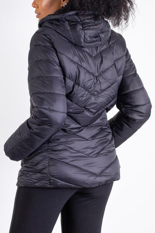 Jaqueta feminina nylon com capuz removível 80235 - Enluaze