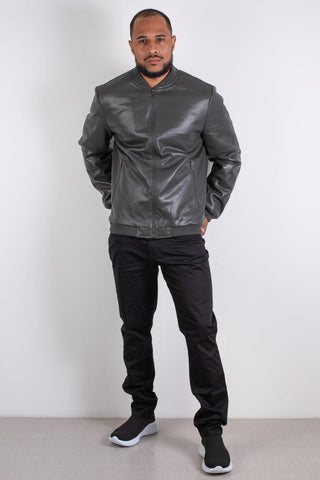 Jaqueta masculina corino material sintético 901430 - Enluaze