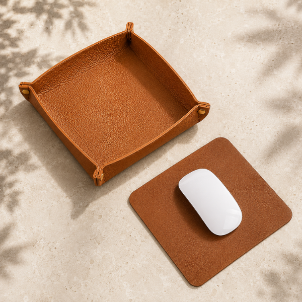 Acessórios de Escritório em couro legítimo mousepad deskpad bloco de anotações notepad