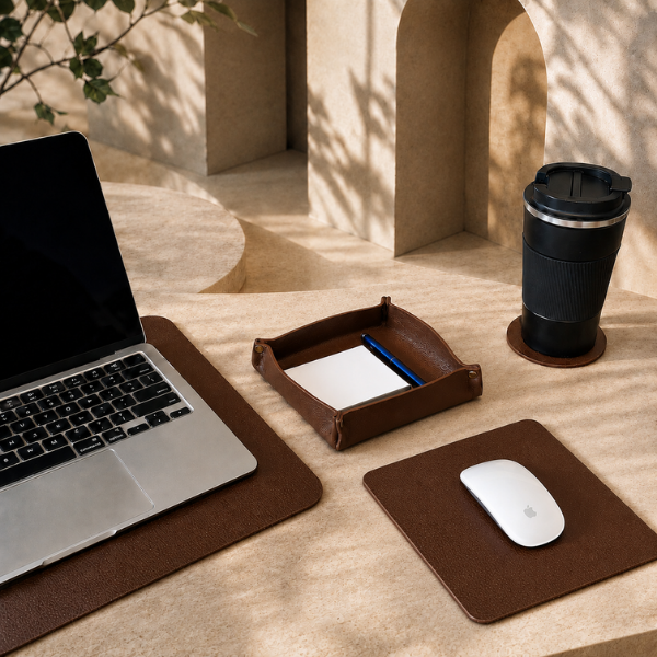 Acessórios de Escritório em couro legítimo mousepad deskpad bloco de anotações notepad