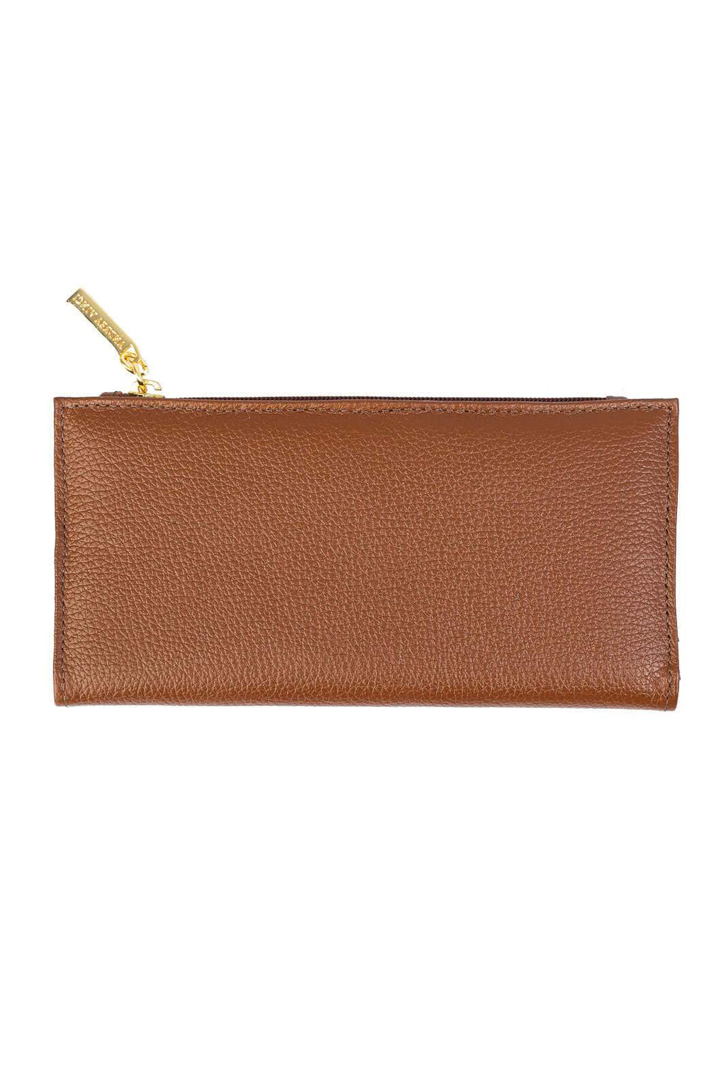 Carteira feminina de couro liso Cléo 9,5x19cm - Enluaze