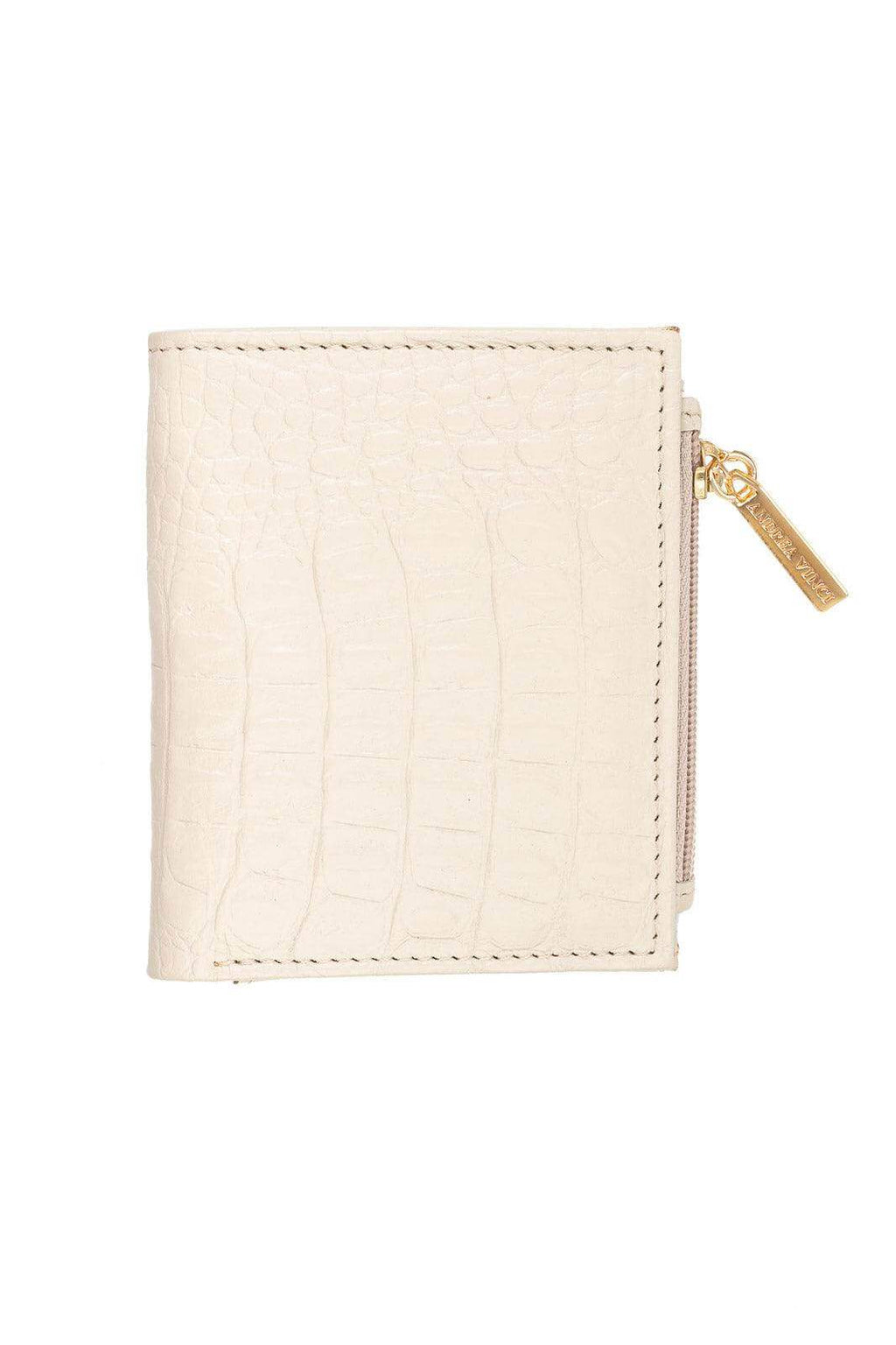 Carteira feminina de couro croco Lilian 11x9,5cm - Enluaze