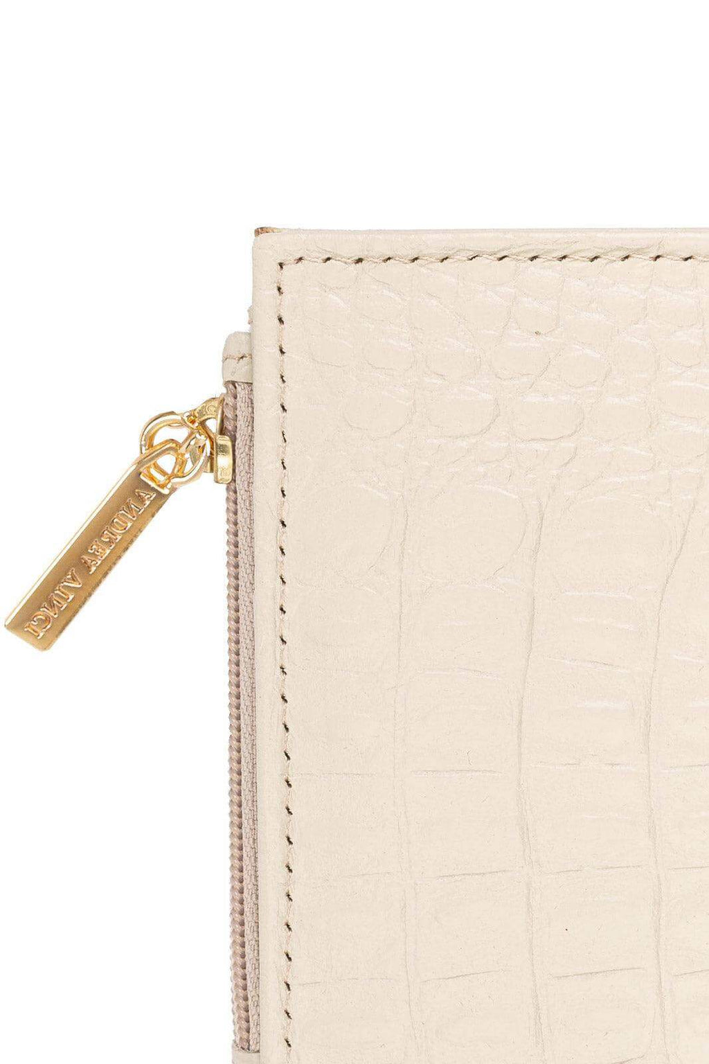 Carteira feminina de couro croco Lilian 11x9,5cm - Enluaze