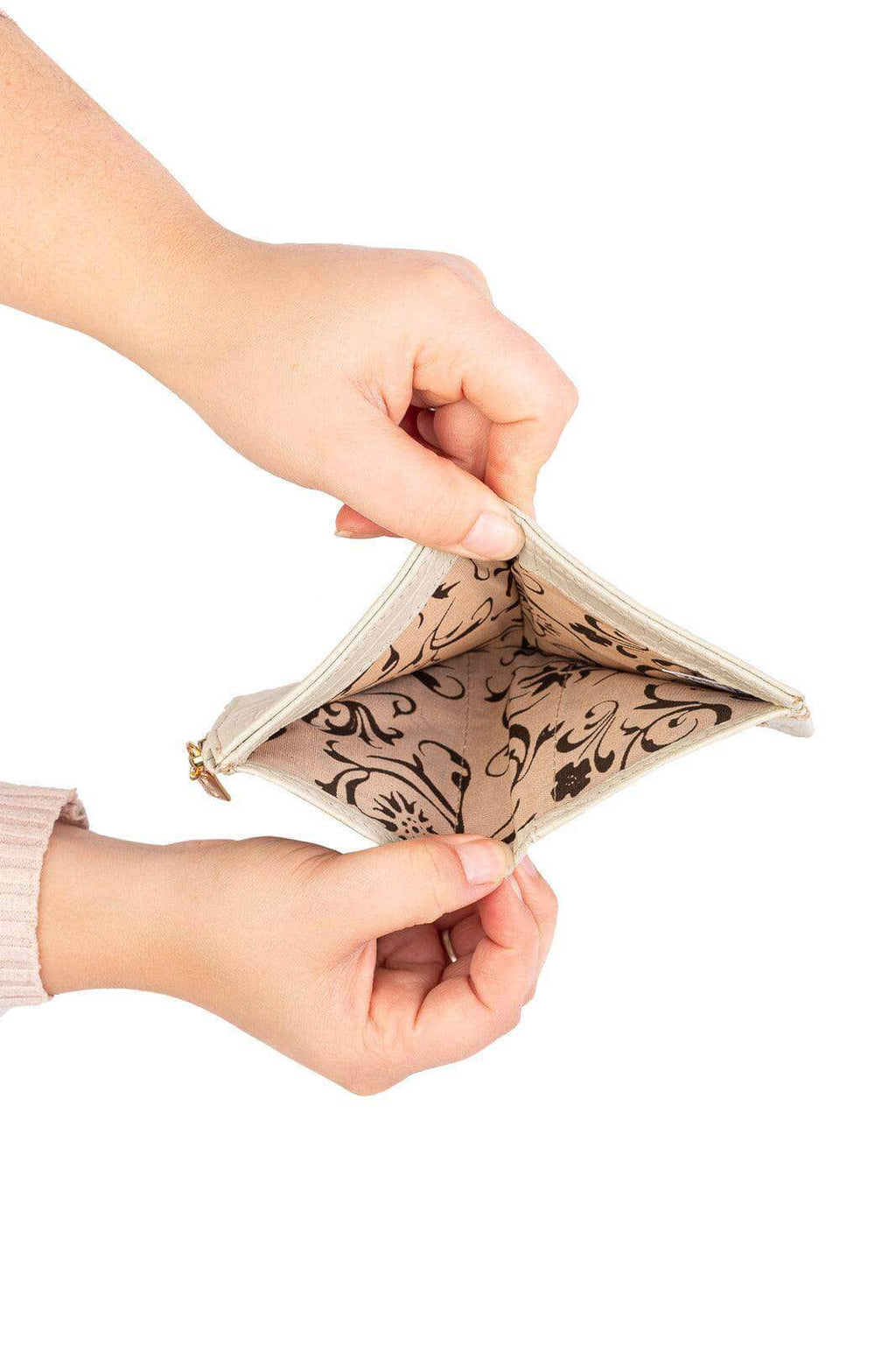 Carteira feminina de couro croco Lilian 11x9,5cm - Enluaze