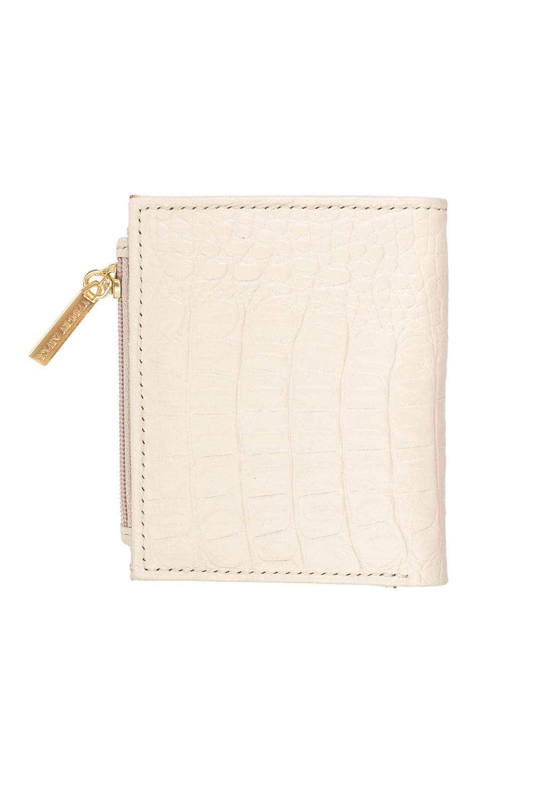 Carteira feminina de couro croco Lilian 11x9,5cm - Enluaze