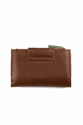 Carteira feminina de couro liso Lanna 10x15,5cm