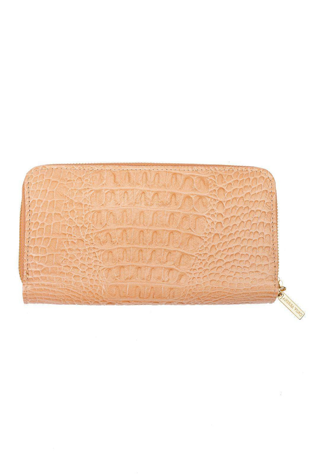 Carteira feminina de couro croco Bonny 10x19cm - Enluaze