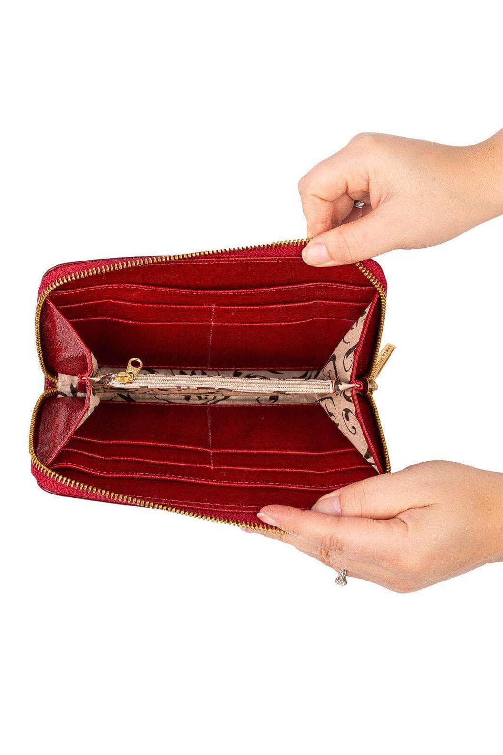 Carteira feminina de couro liso Bonny 10x19cm - Enluaze