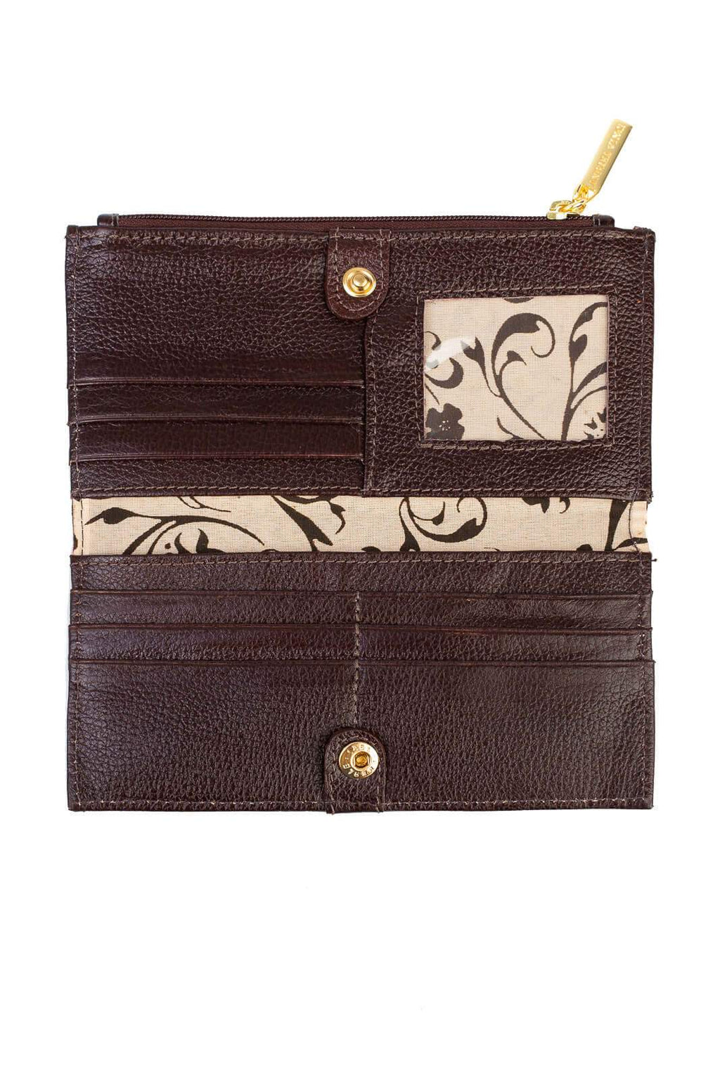 Carteira feminina de couro croco Cléo 9,5x19cm - Enluaze