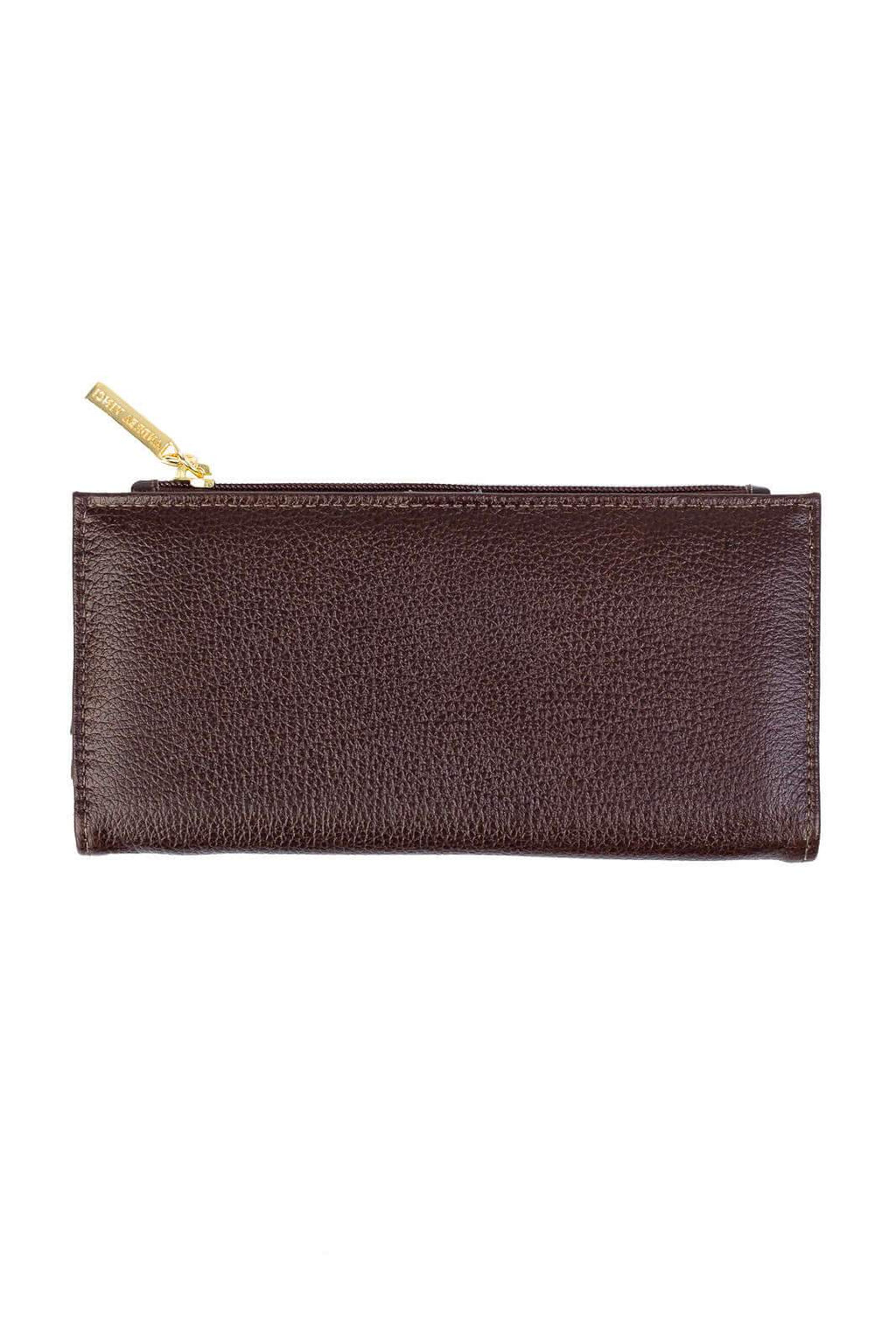 Carteira feminina de couro liso Cléo 9,5x19cm - Enluaze