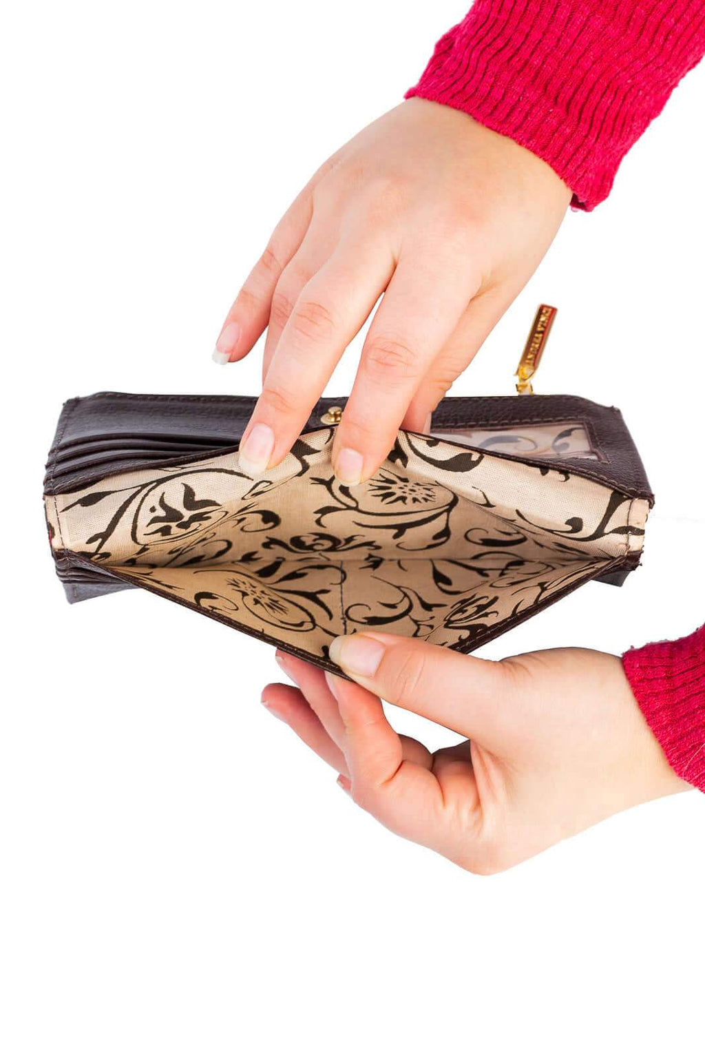 Carteira feminina de couro liso Cléo 9,5x19cm - Enluaze