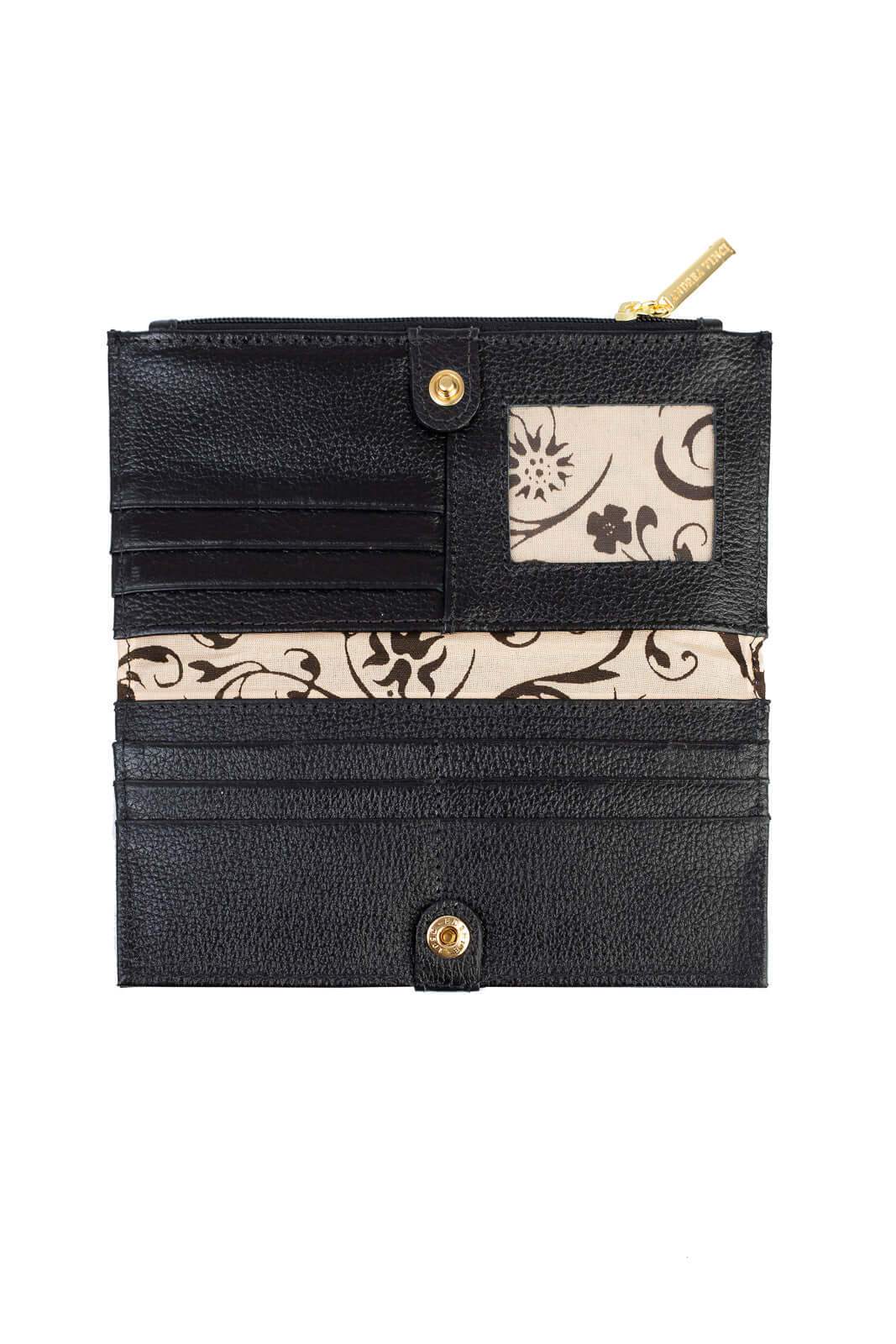 Carteira feminina de couro croco Cléo 9,5x19cm - Enluaze