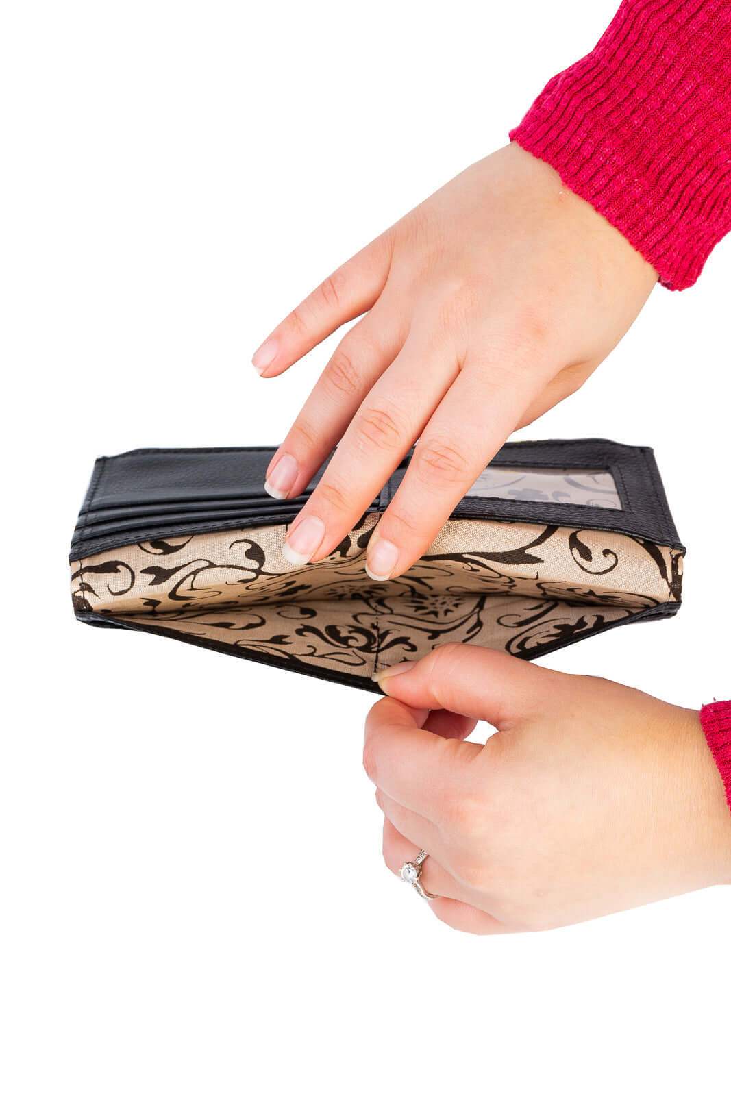 Carteira feminina de couro croco Cléo 9,5x19cm - Enluaze