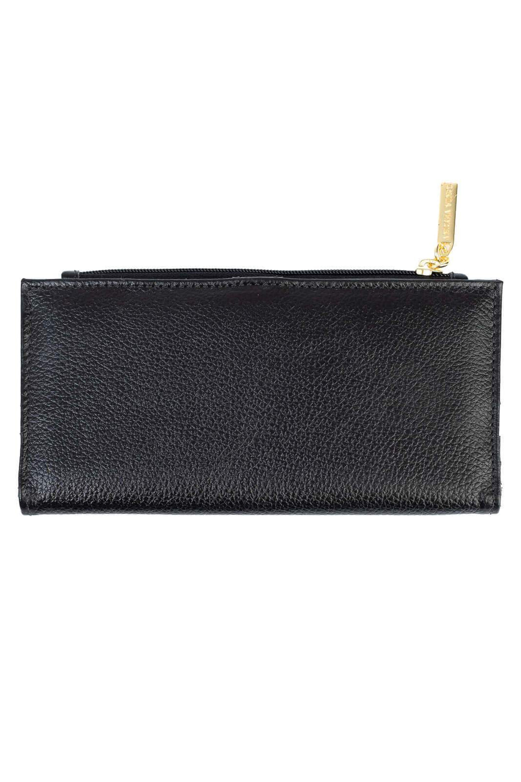 Carteira feminina de couro liso Cléo 9,5x19cm - Enluaze