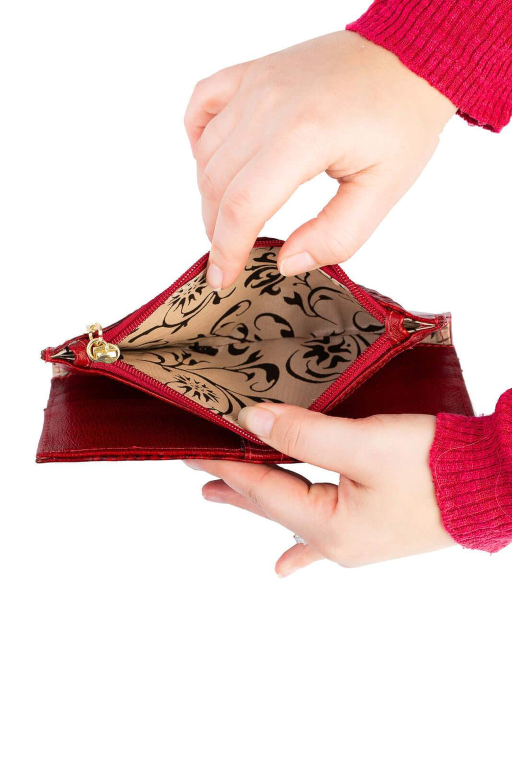 Carteira feminina de couro liso Cléo 9,5x19cm - Enluaze