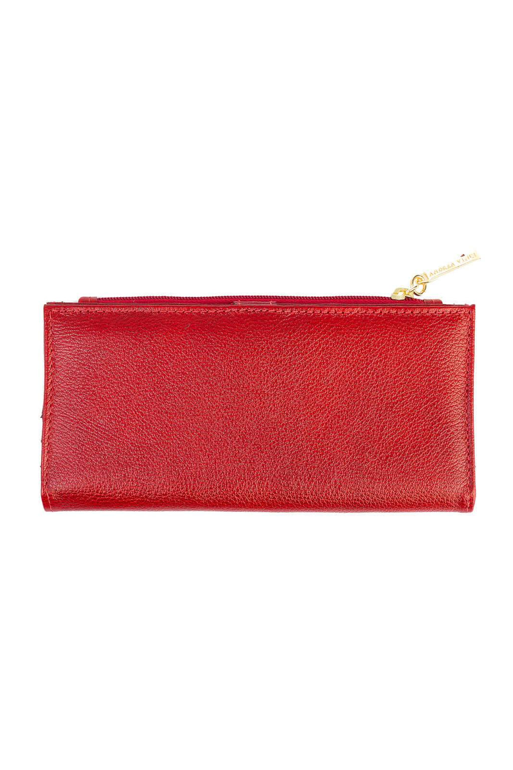 Carteira feminina de couro liso Cléo 9,5x19cm - Enluaze