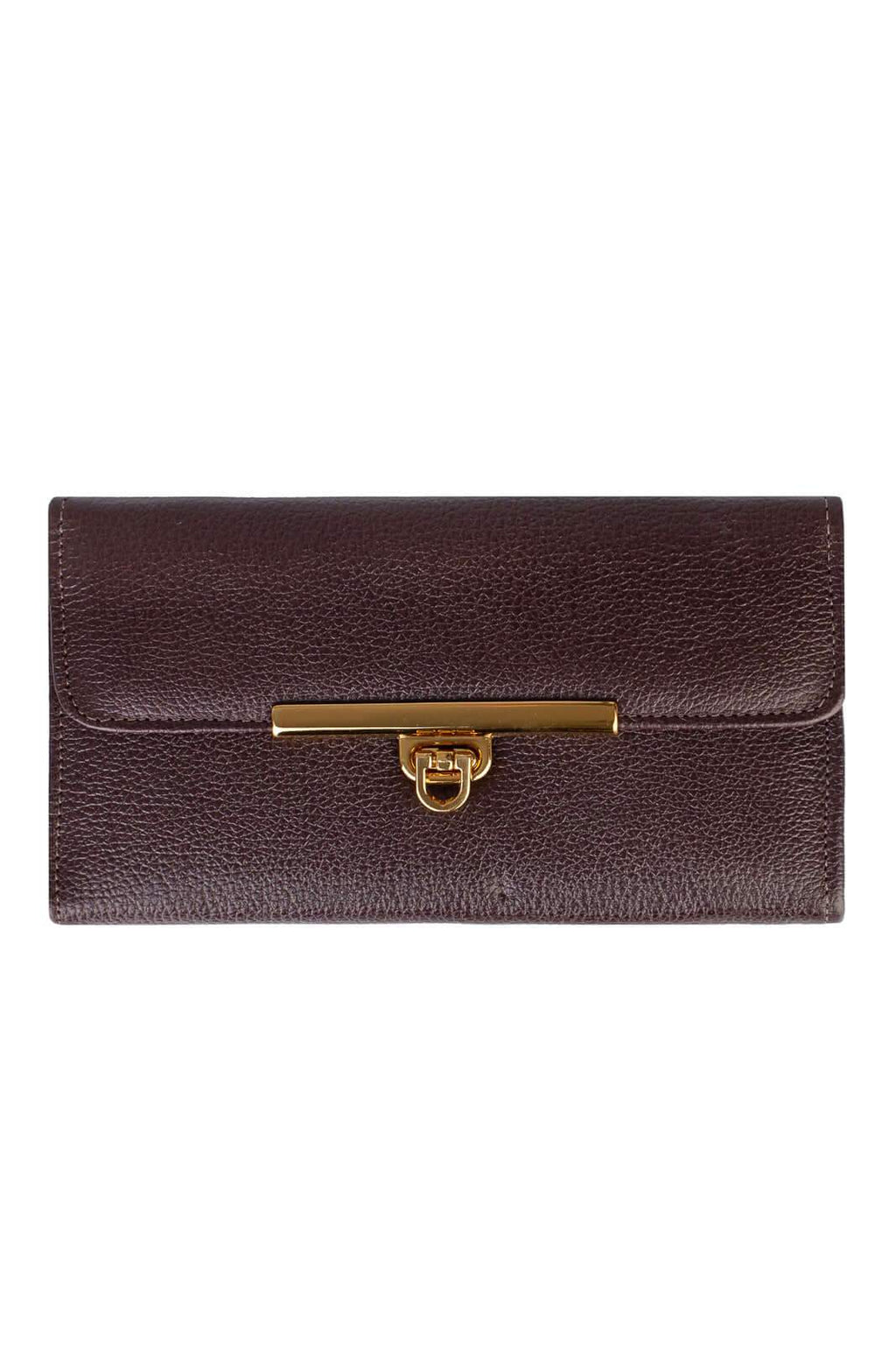 Carteira feminina de couro liso Kate 10,5x19,5cm - Enluaze