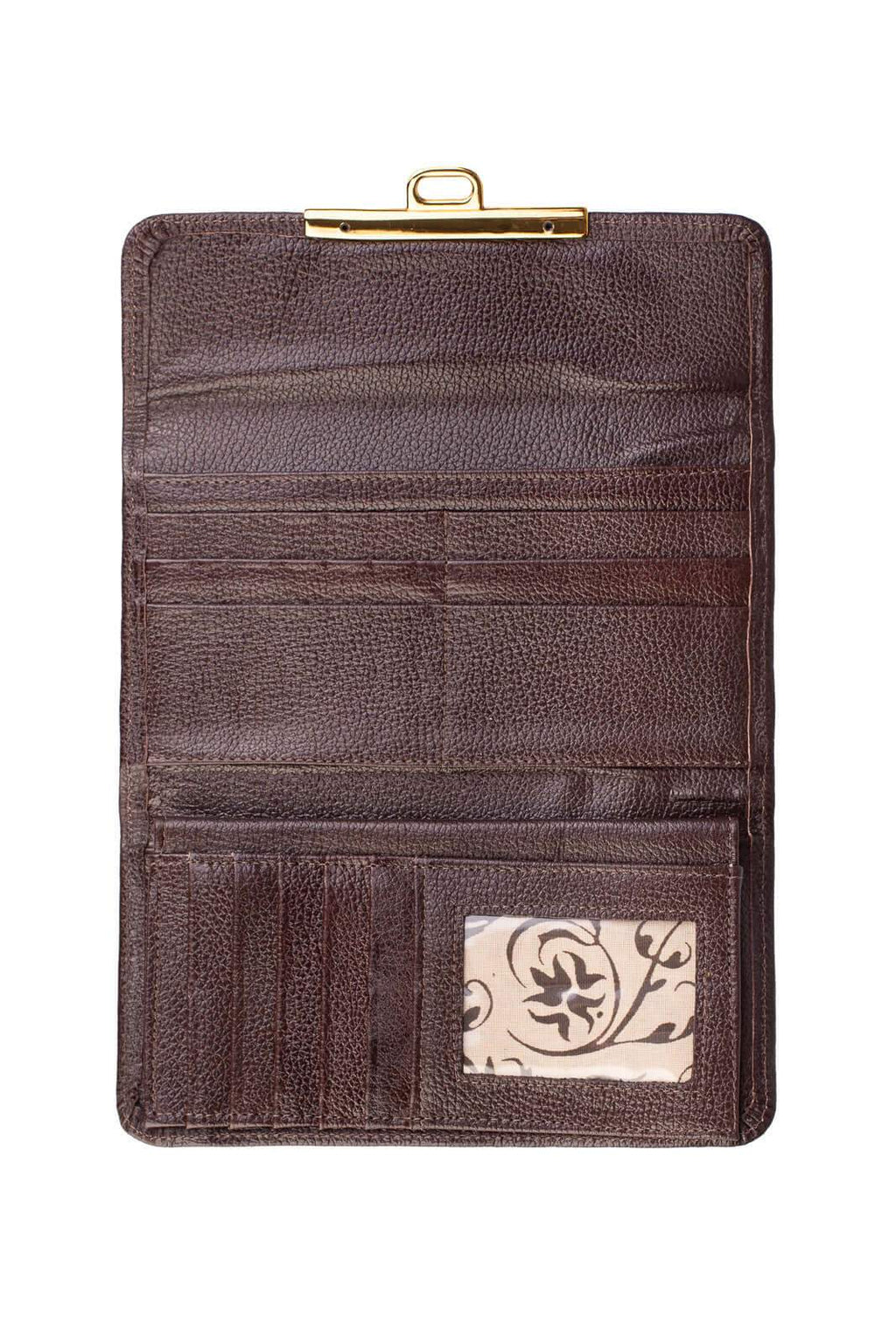 Carteira feminina de couro liso Kate 10,5x19,5cm - Enluaze