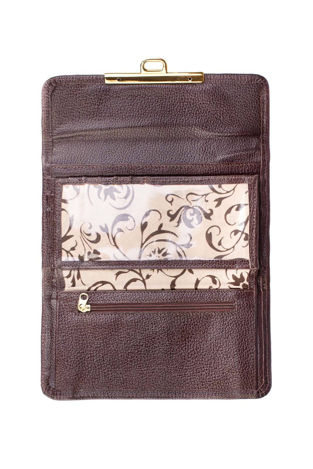 Carteira feminina de couro liso Kate 10,5x19,5cm - Enluaze