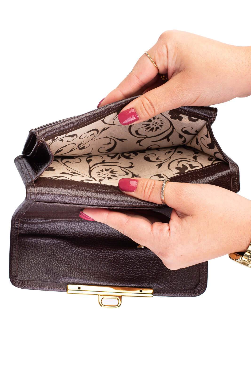 Carteira feminina de couro liso Kate 10,5x19,5cm - Enluaze