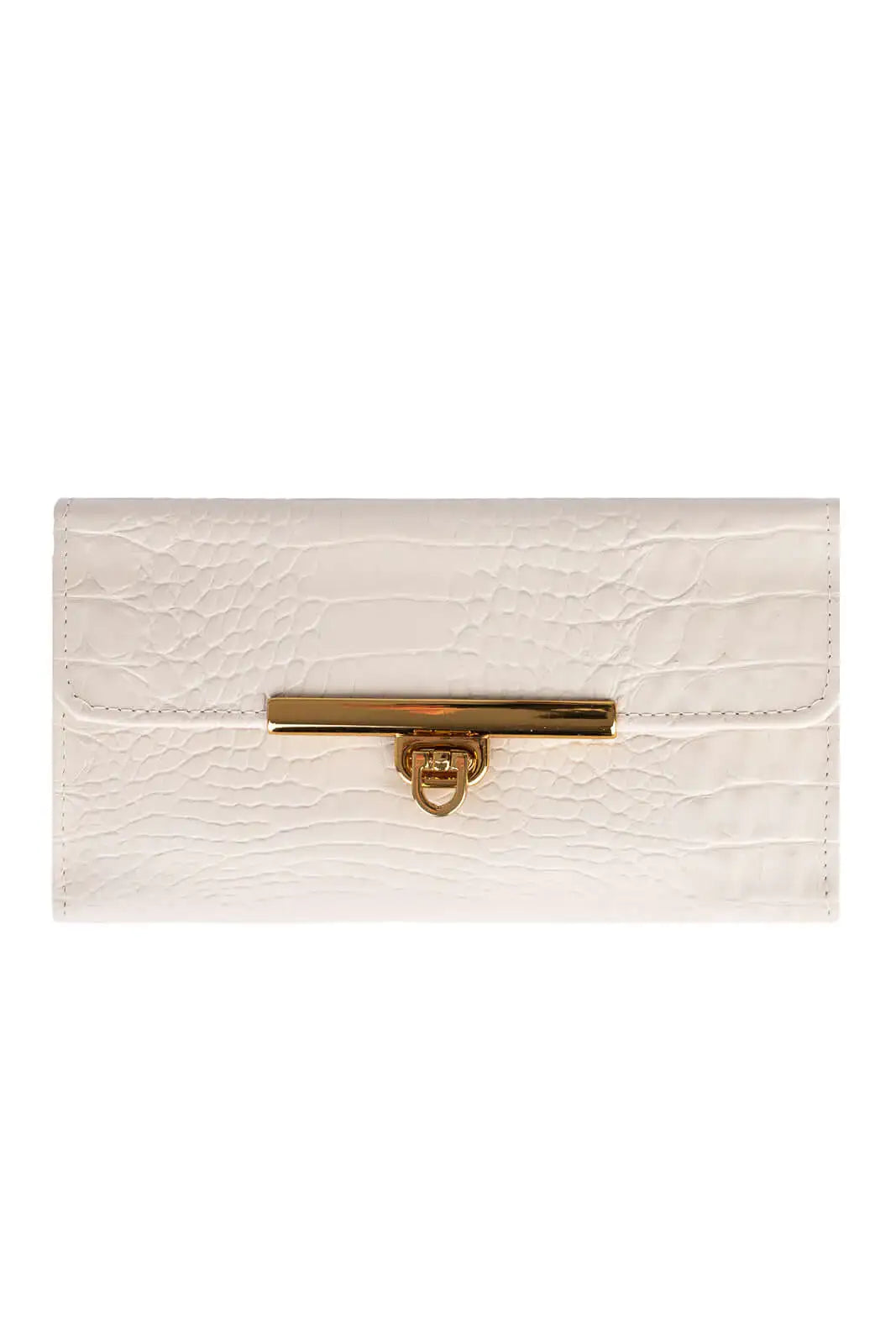 Carteira feminina de couro croco Kate 10,5x19,5cm - Enluaze