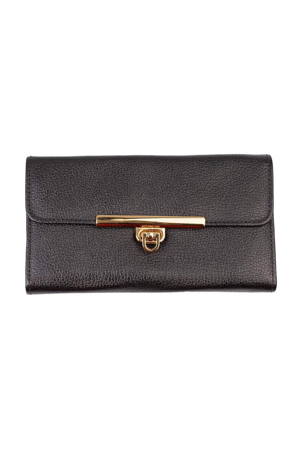 Carteira feminina de couro liso Kate 10,5x19,5cm - Enluaze