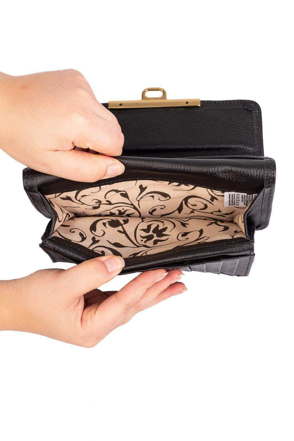 Carteira feminina de couro liso Kate 10,5x19,5cm - Enluaze