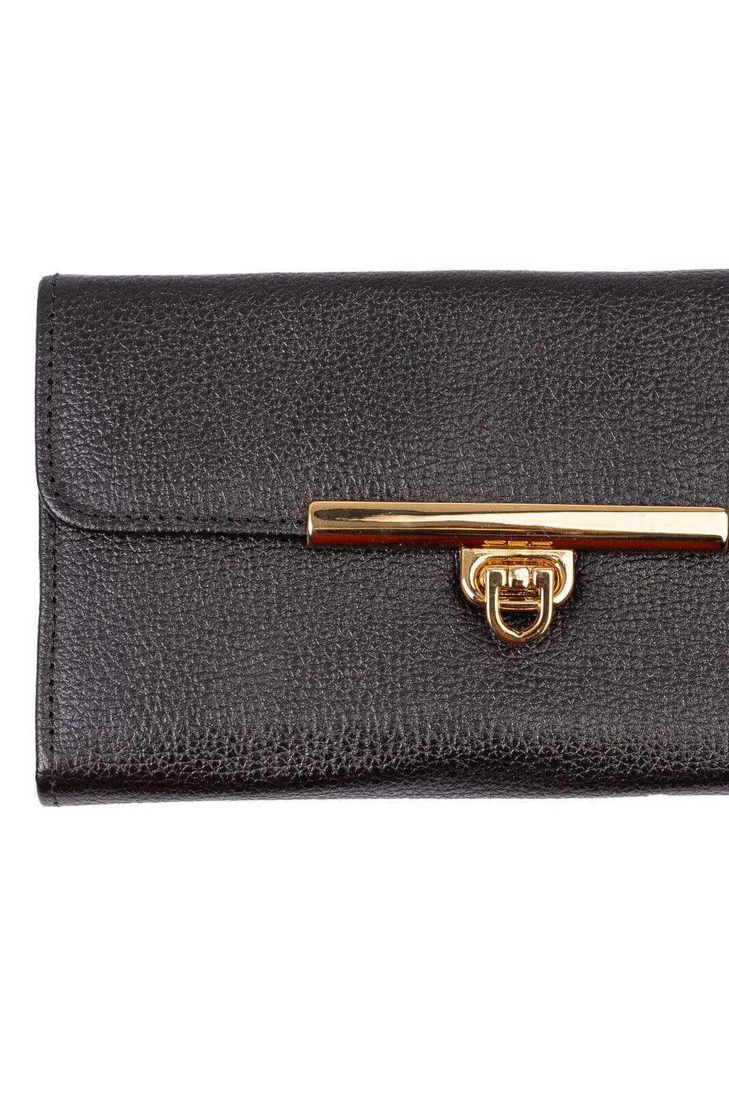 Carteira feminina de couro liso Kate 10,5x19,5cm - Enluaze