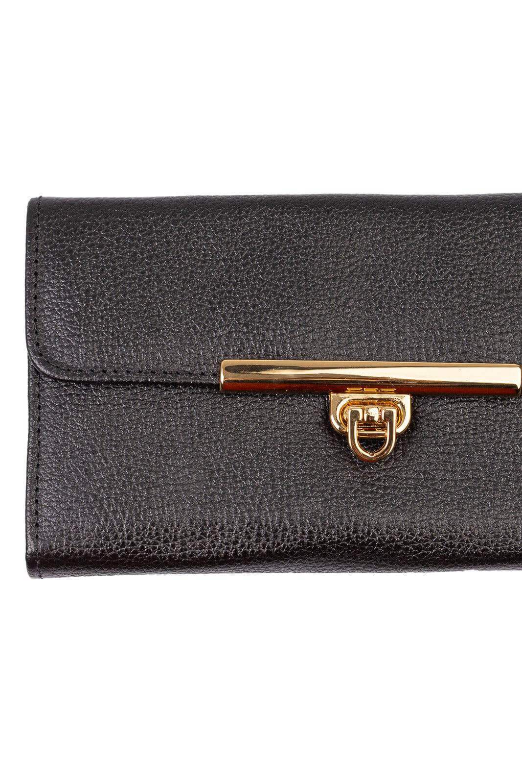 Carteira feminina de couro liso Kate 10,5x19,5cm - Enluaze