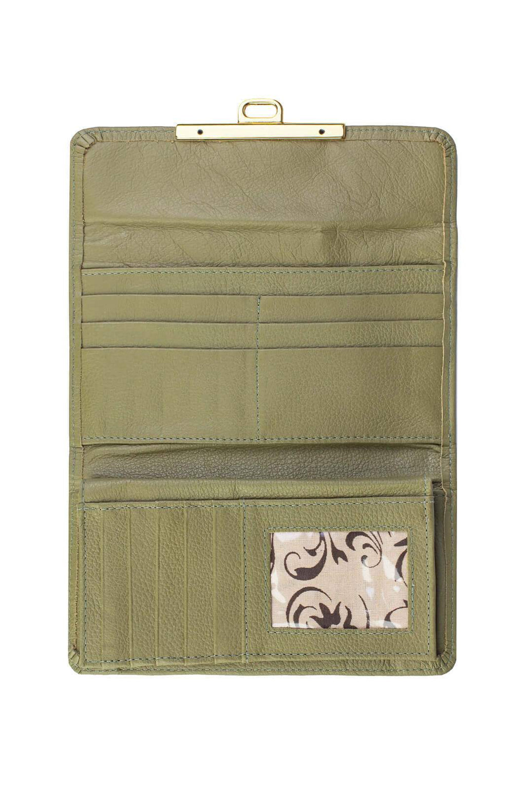 Carteira feminina de couro liso Kate 10,5x19,5cm - Enluaze