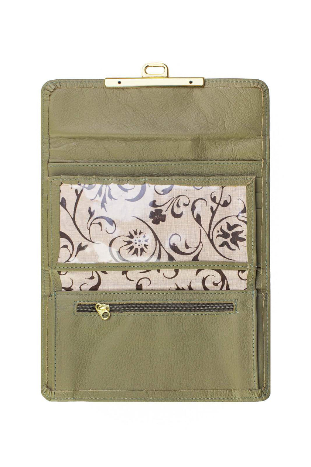 Carteira feminina de couro liso Kate 10,5x19,5cm - Enluaze