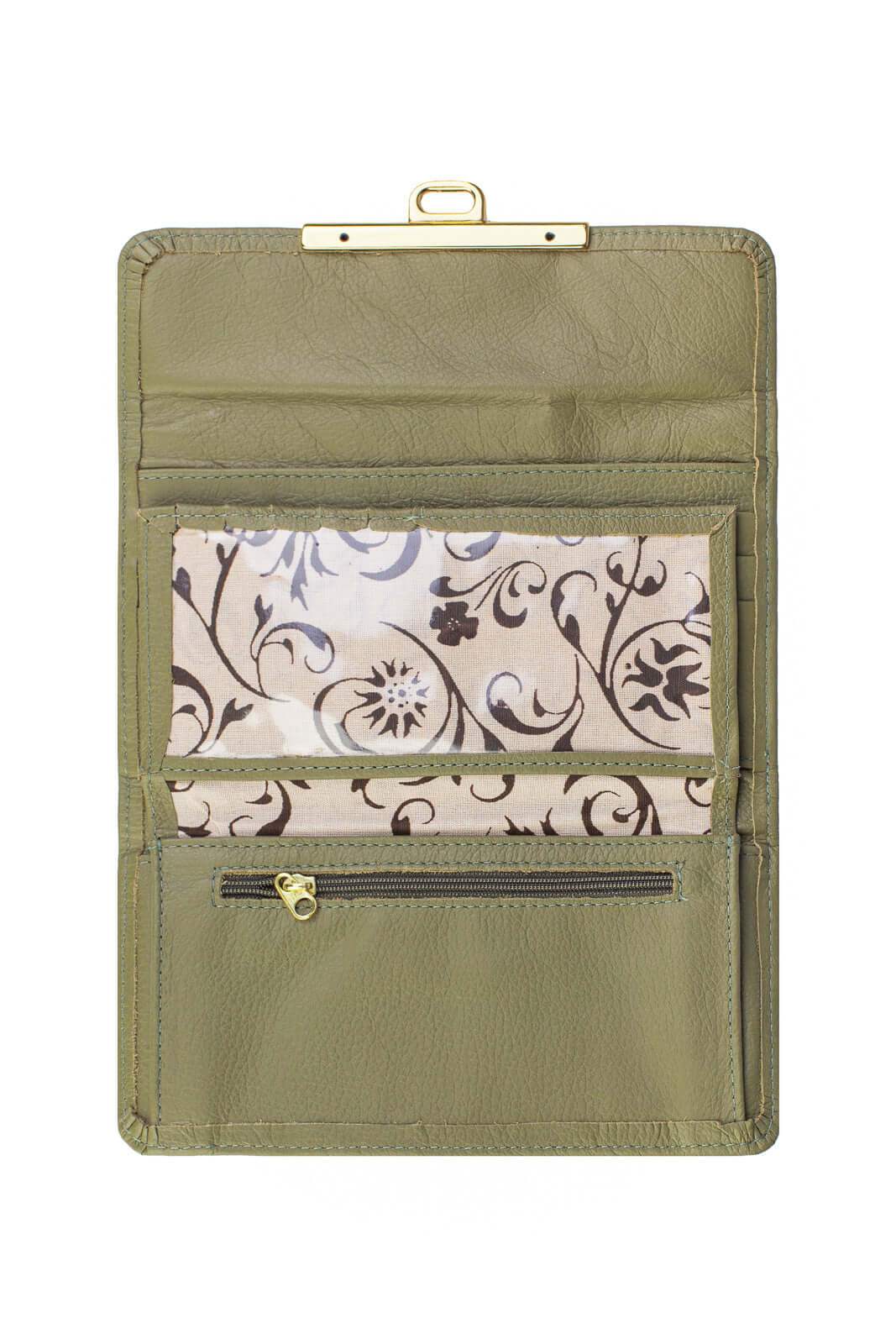 Carteira feminina de couro liso Kate 10,5x19,5cm - Enluaze