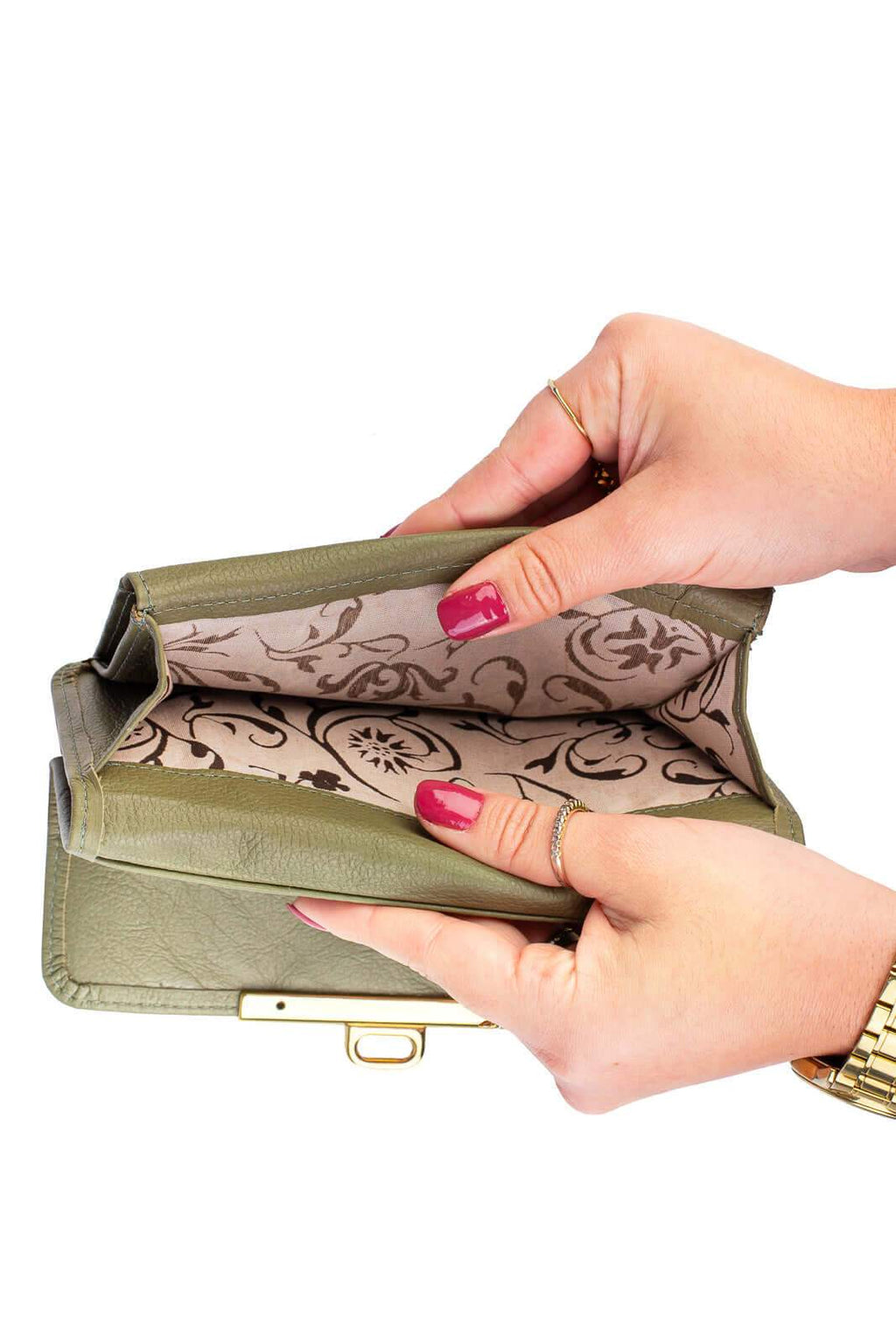 Carteira feminina de couro liso Kate 10,5x19,5cm - Enluaze