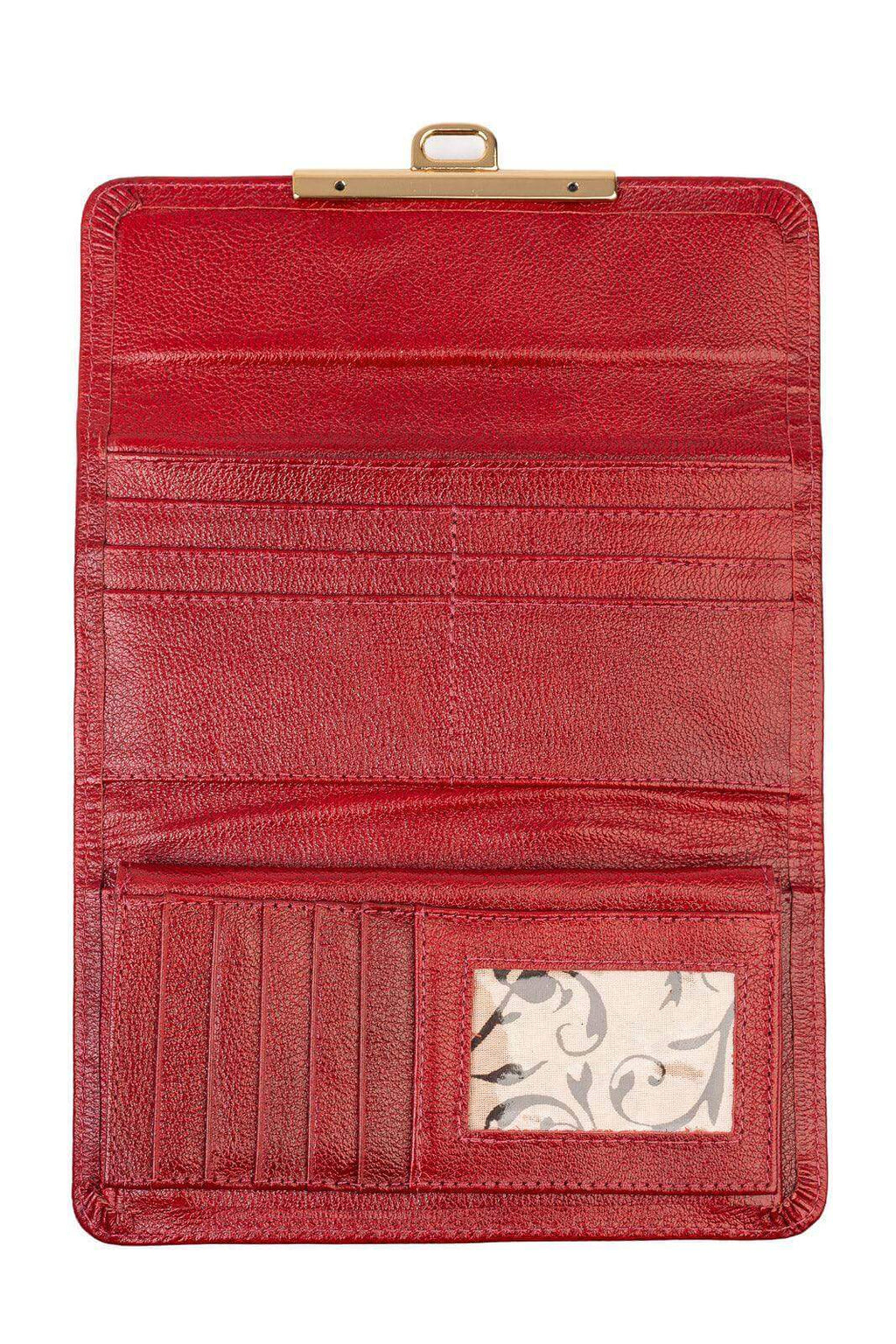 Carteira feminina de couro liso Kate 10,5x19,5cm - Enluaze