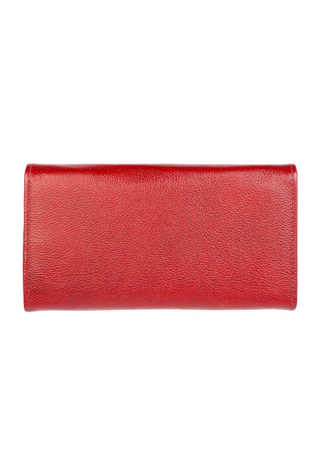 Carteira feminina de couro liso Kate 10,5x19,5cm - Enluaze