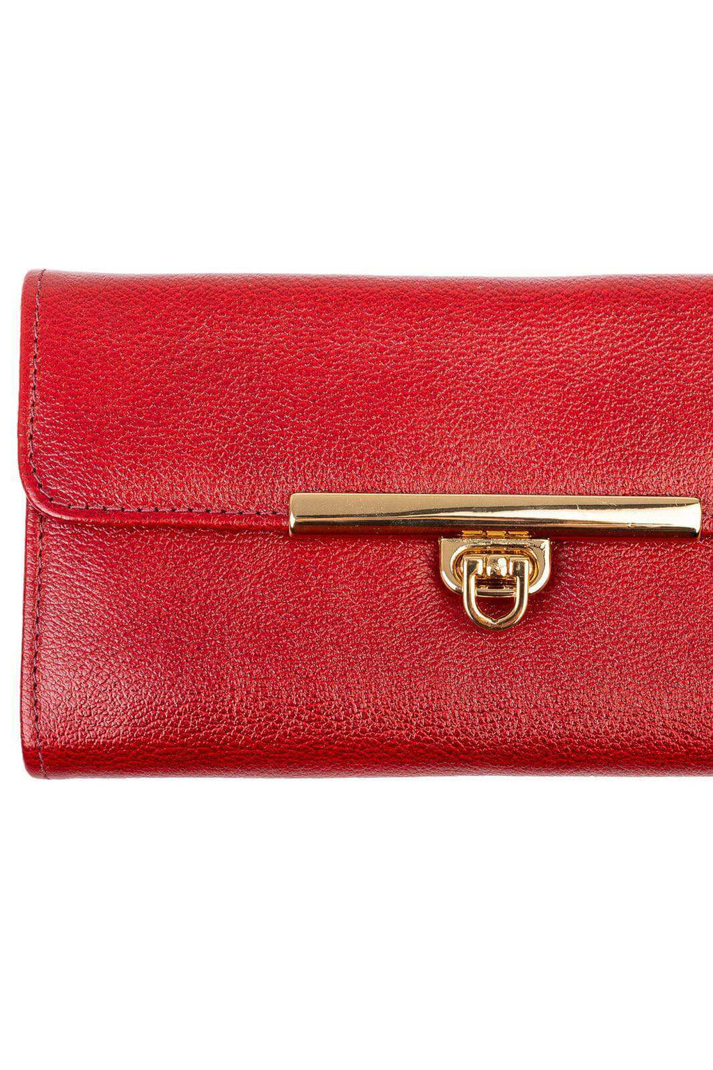 Carteira feminina de couro liso Kate 10,5x19,5cm - Enluaze