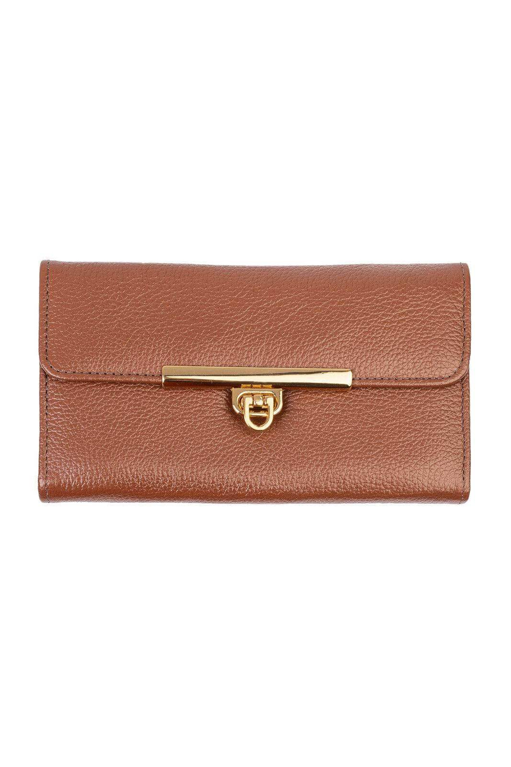 Carteira feminina de couro liso Kate 10,5x19,5cm - Enluaze