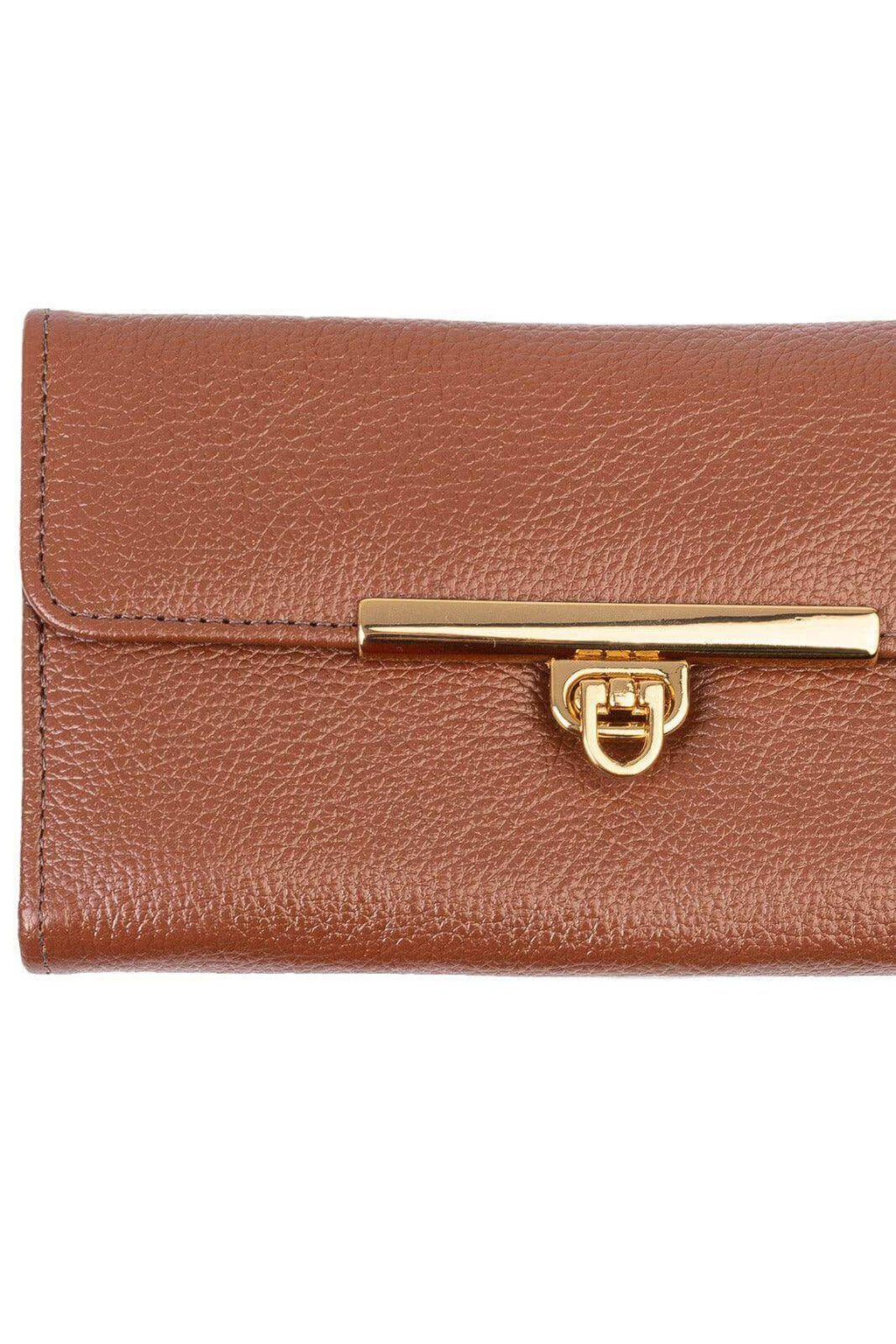 Carteira feminina de couro liso Kate 10,5x19,5cm - Enluaze