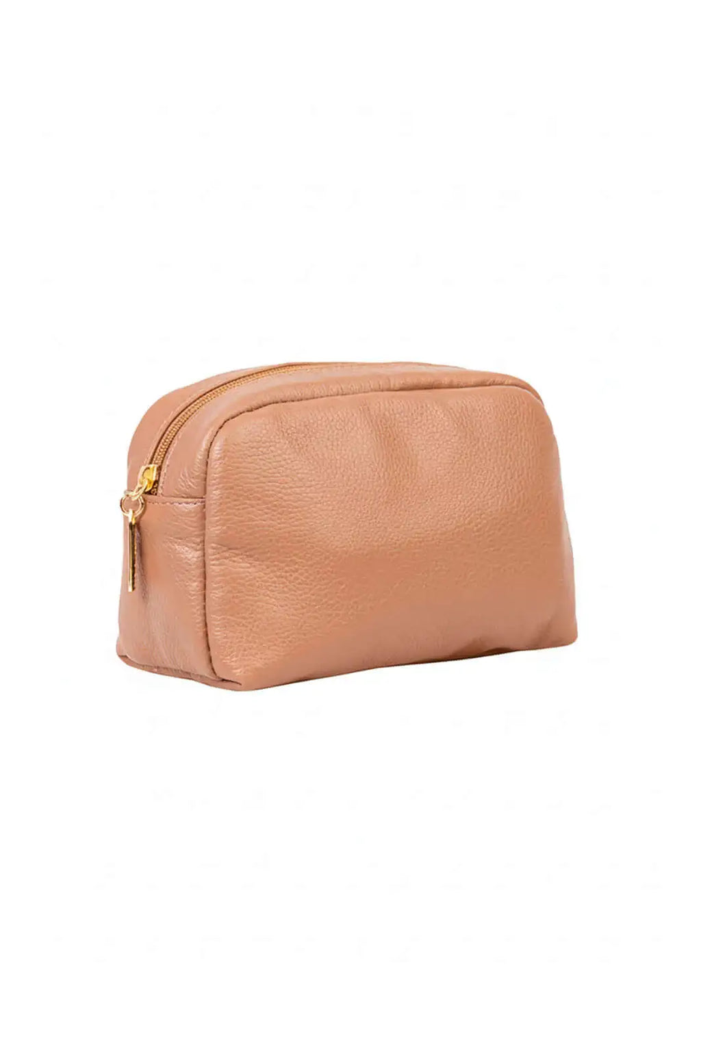 Necessaire de couro liso Dara 14x18x9cm - Enluaze