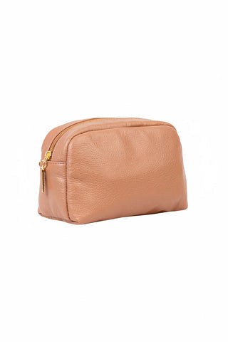 Necessaire de couro liso Dara 14x18x9cm