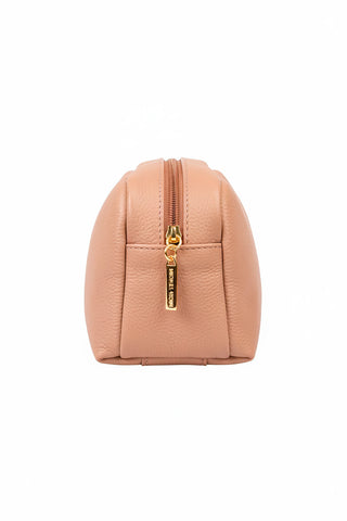 Necessaire de couro liso Dara 14x18x9cm