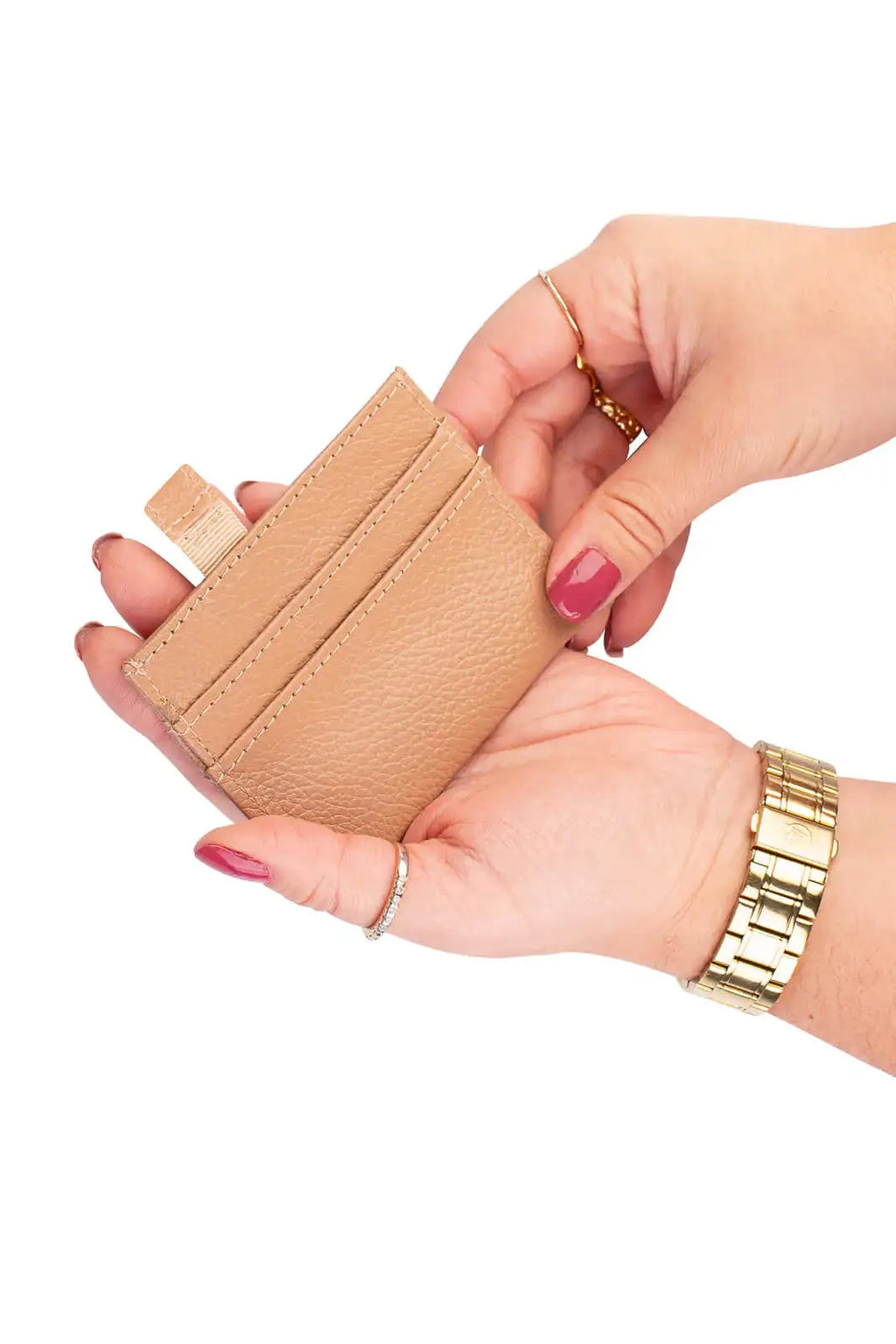 Porta cartões de couro liso Ianna 8x10cm - Enluaze