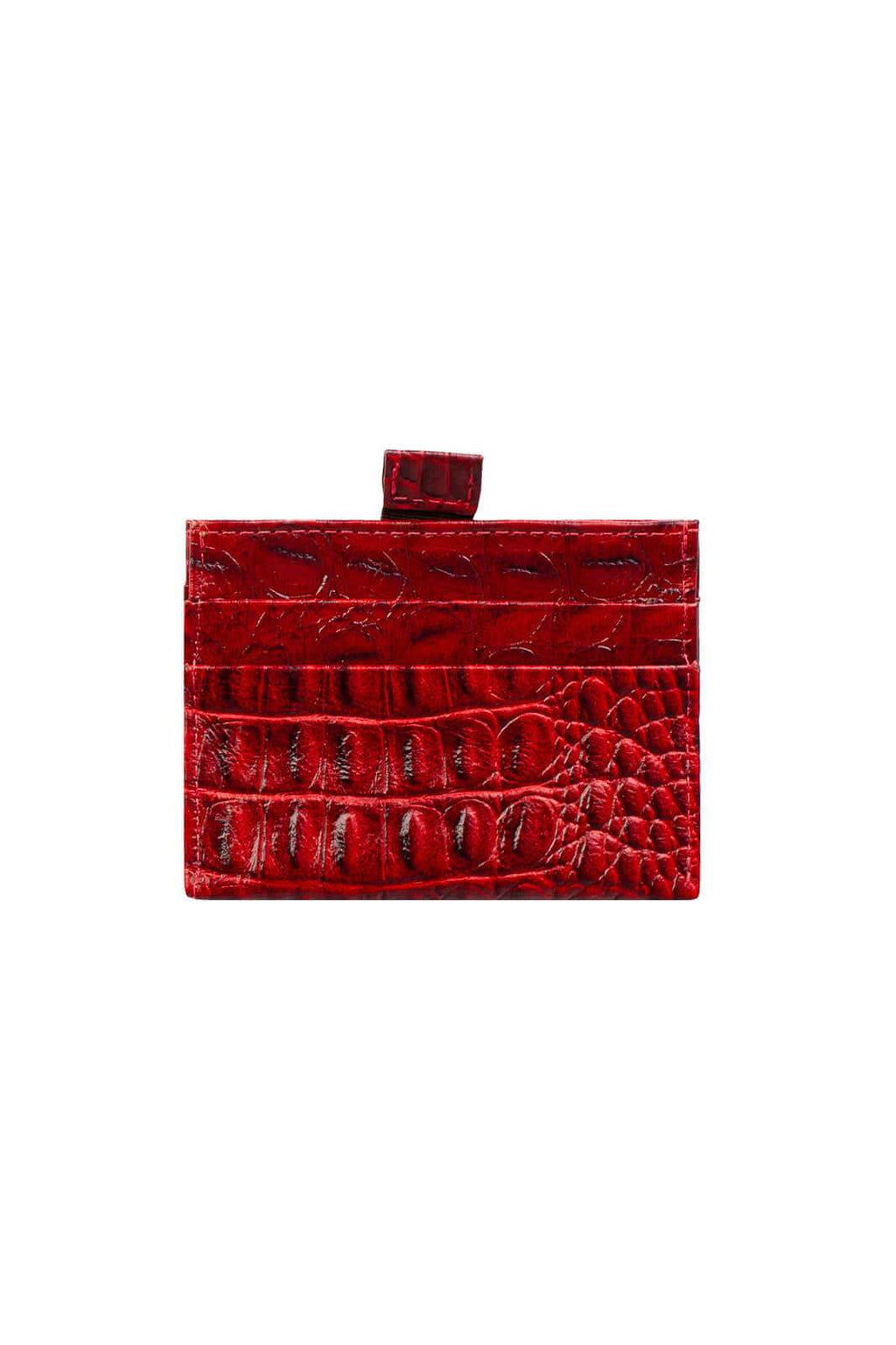 Porta cartões de couro croco Ianna 8x10cm - Enluaze