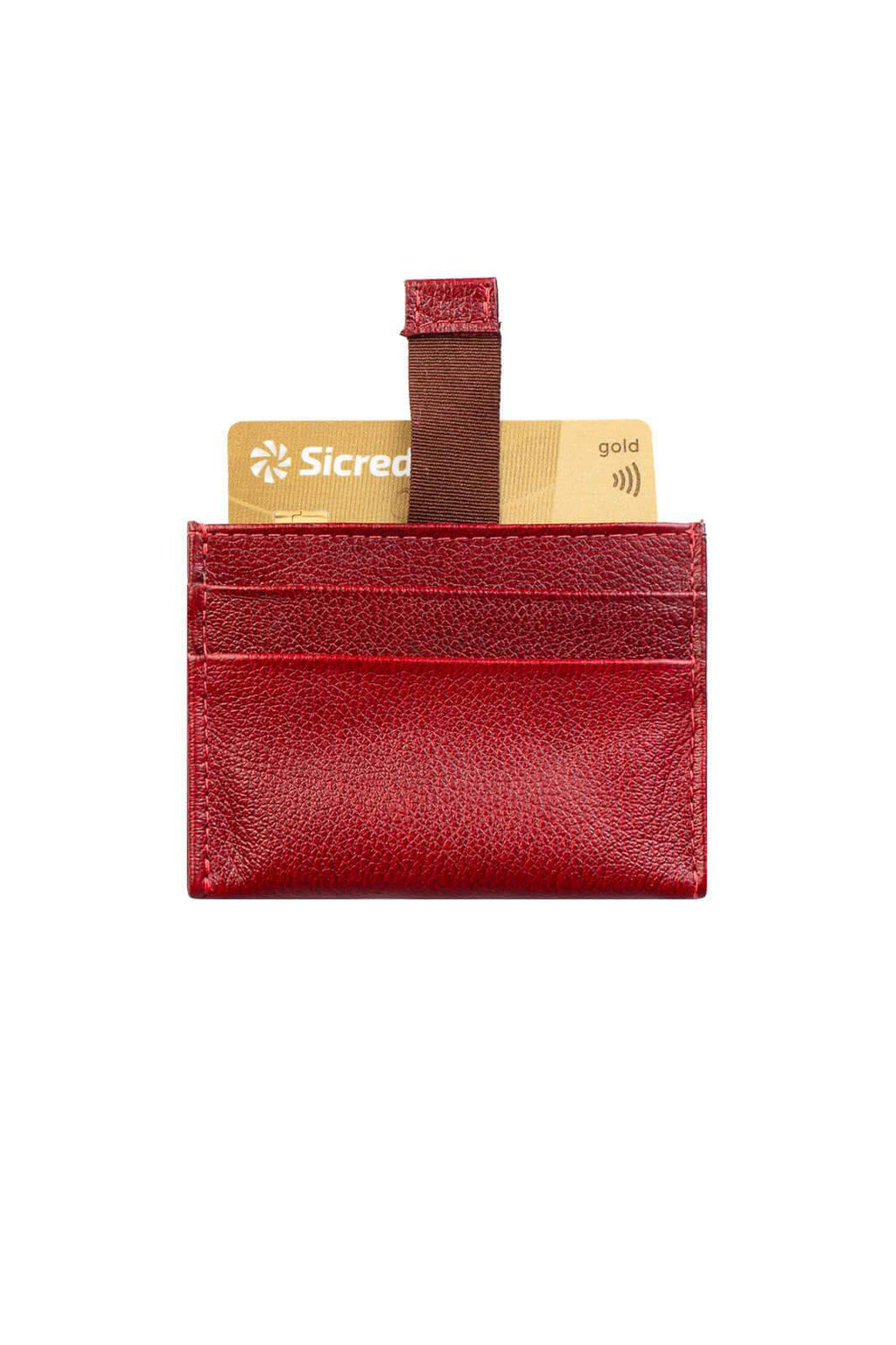 Porta cartões de couro liso Ianna 8x10cm - Enluaze