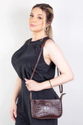 Bolsa tiracolo pequena de couro croco Iria - Enluaze