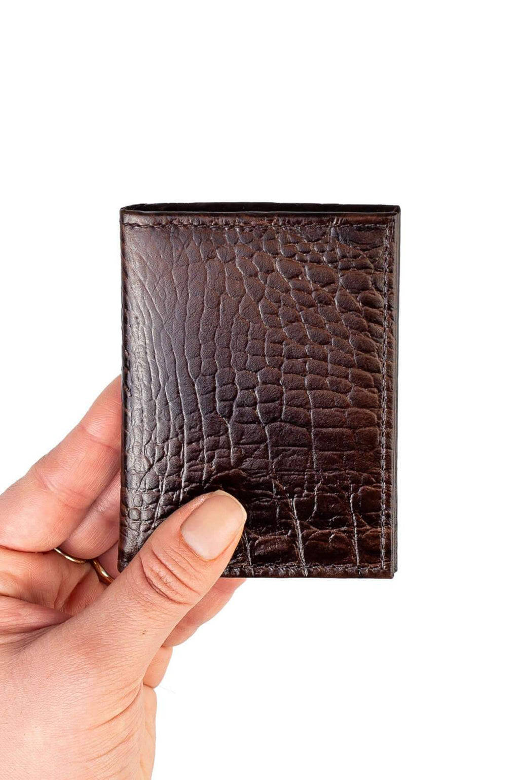 Porta cartões de couro croco Andréia 7,5x10cm - Enluaze