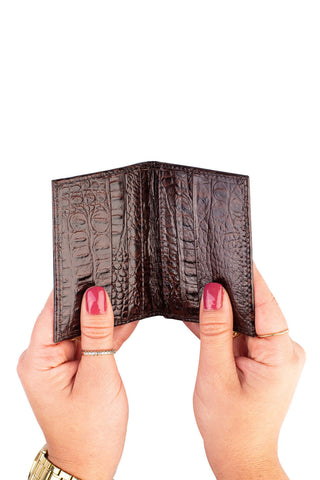 Porta cartões de couro croco Andréia 7,5x10cm - Enluaze - Bolsas e Mochilas em Couro Legítimo - Andrea Vinci